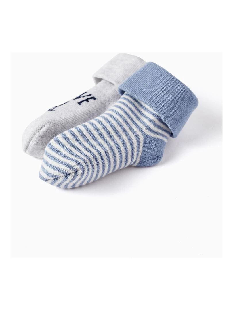 Pack 2 Paires de Chaussettes Épaisses pour Bébé Garçon 'I Love Dad' ESSENTIALS LINE Multicolore