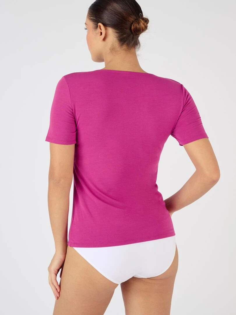 T shirt manches courtes thermorégulant Evolutyl   Damart   Rose framboise
