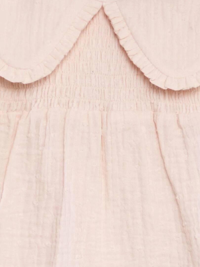 Blouse en gaze de coton avec plumetis   Rose
