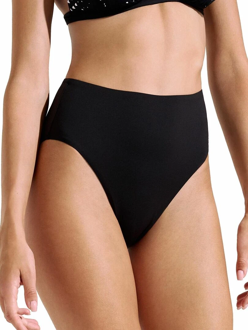 Bas maillot slip de bain échancré taille haute Quito Noir