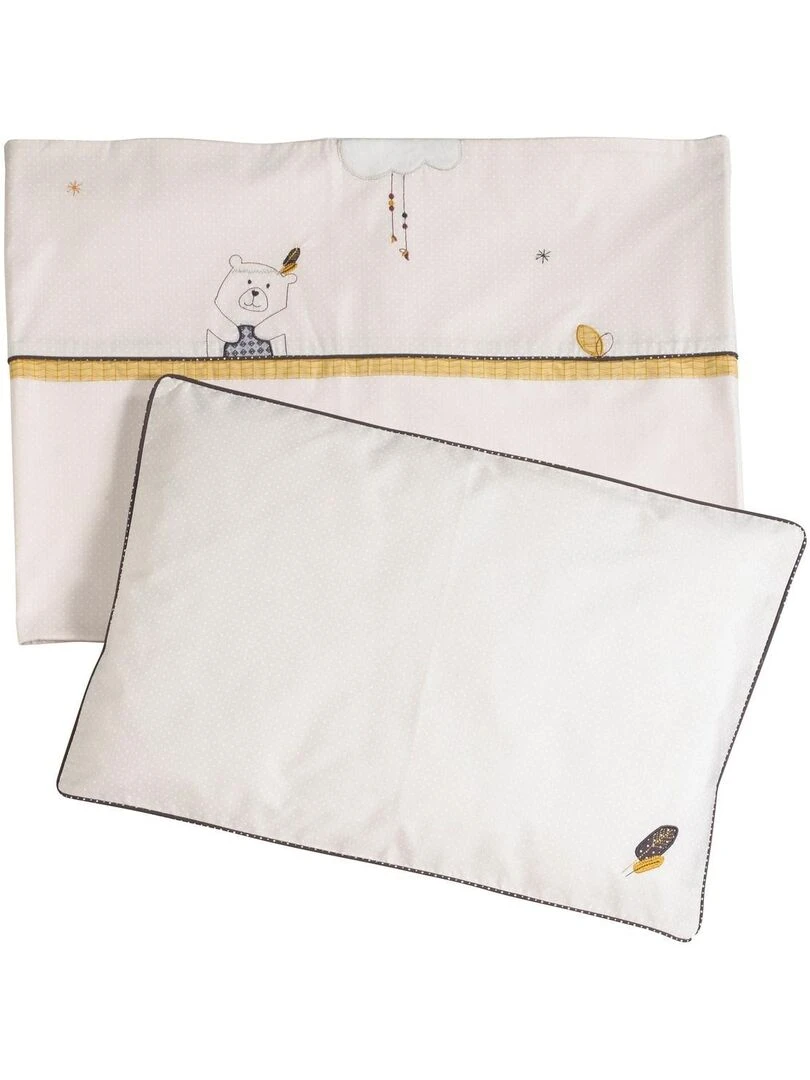 Parure de lit bébé 190x140cm et taie en coton beige SAUTHON Beige