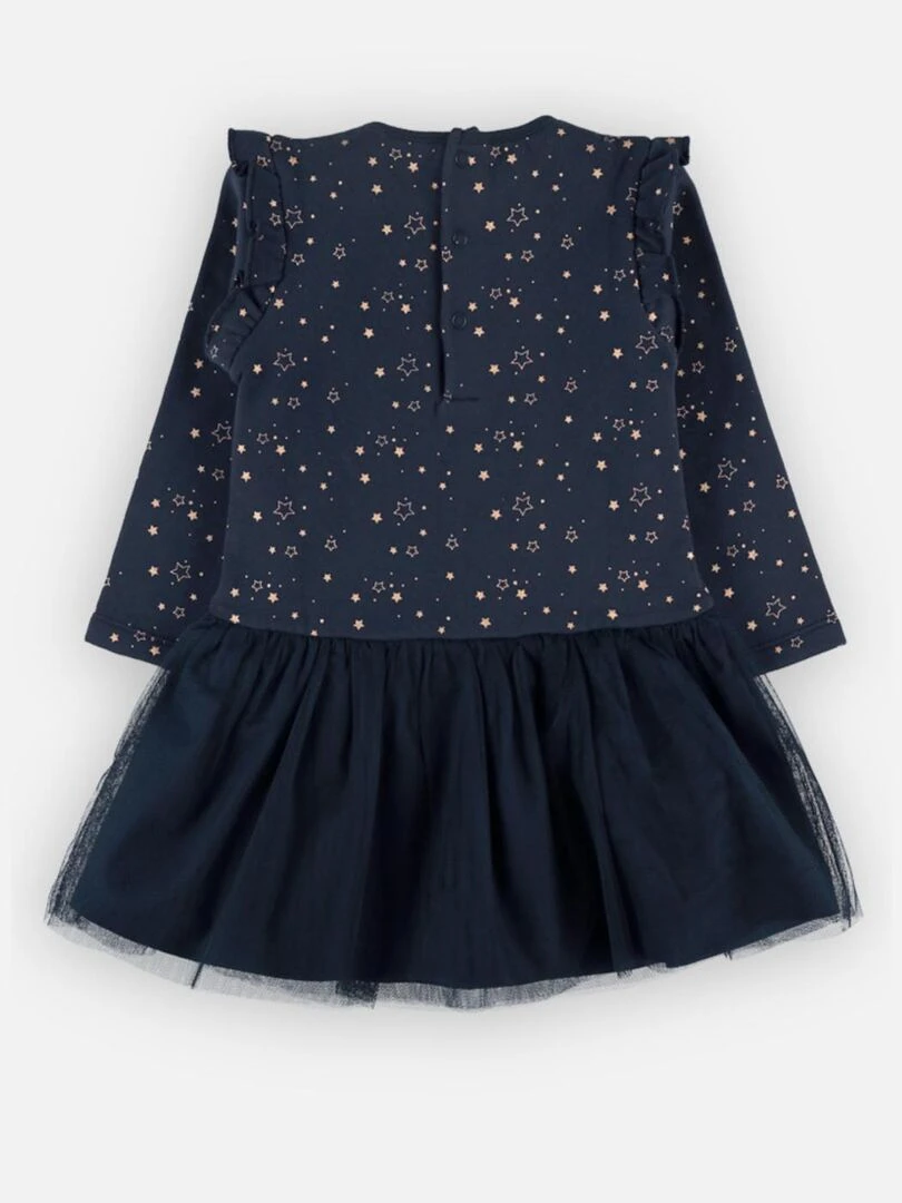 Robe bi matière imprimés étoiles    Noukie's   Bleu