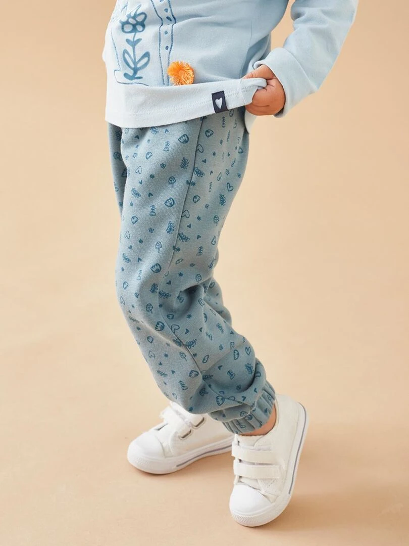 Jogging sweatoloudoux imprimé fleuri canard Noukie's Bleu