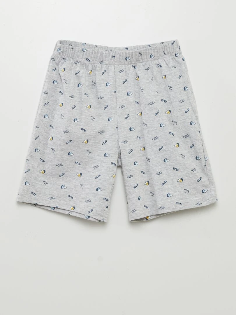 Pyjama court  t shirt + short   2 pièces   Bleu