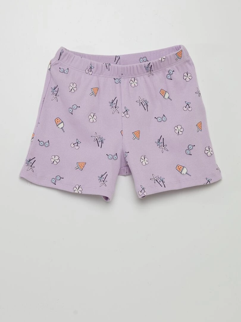 Ensemble de pyjama court   2 pièces   Violet