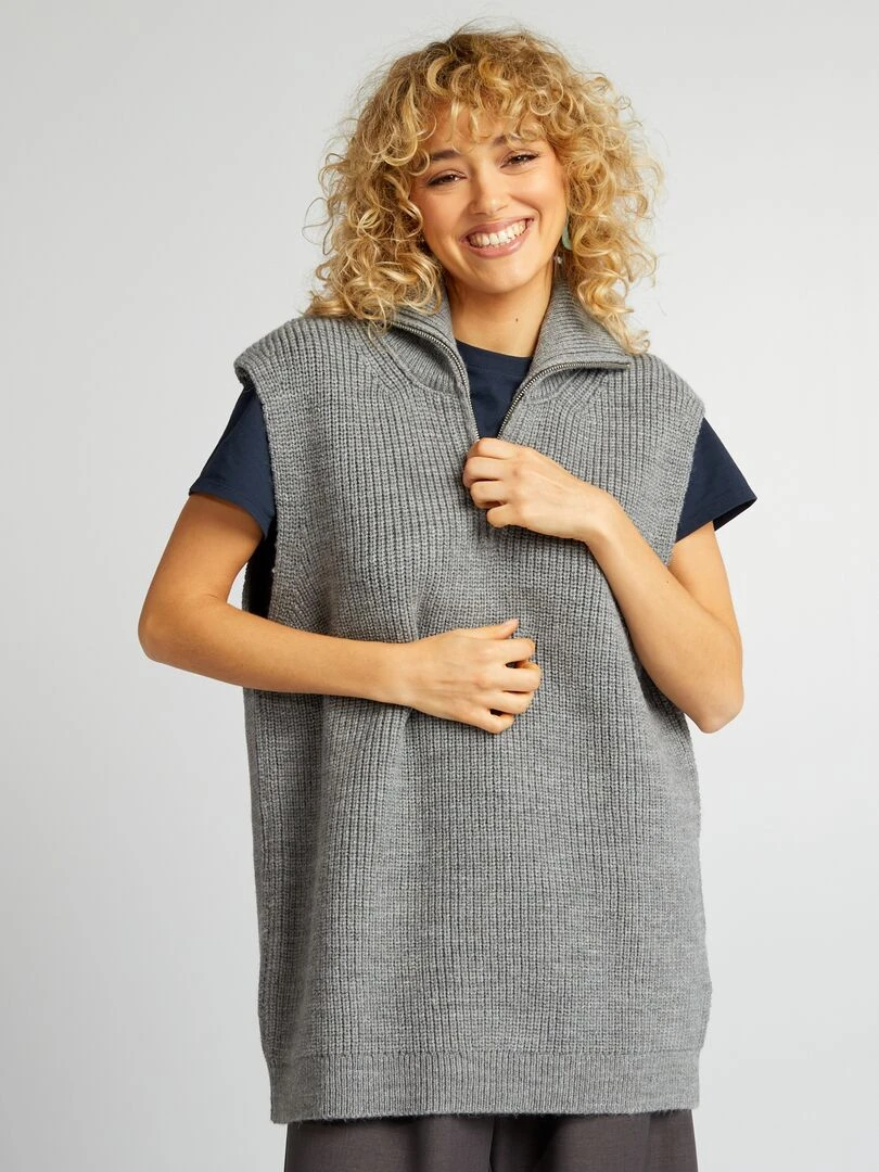 Pull camionneur sans manches   gris