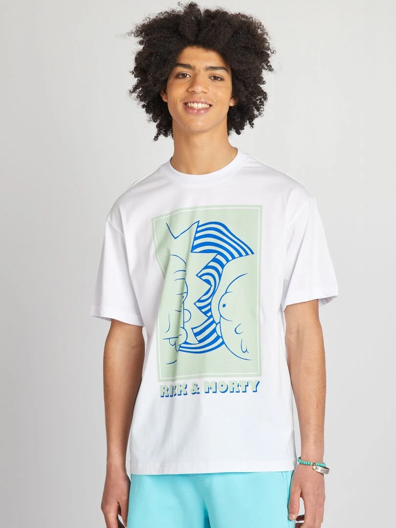 T shirt oversize 'Rick and Morty' blanc
