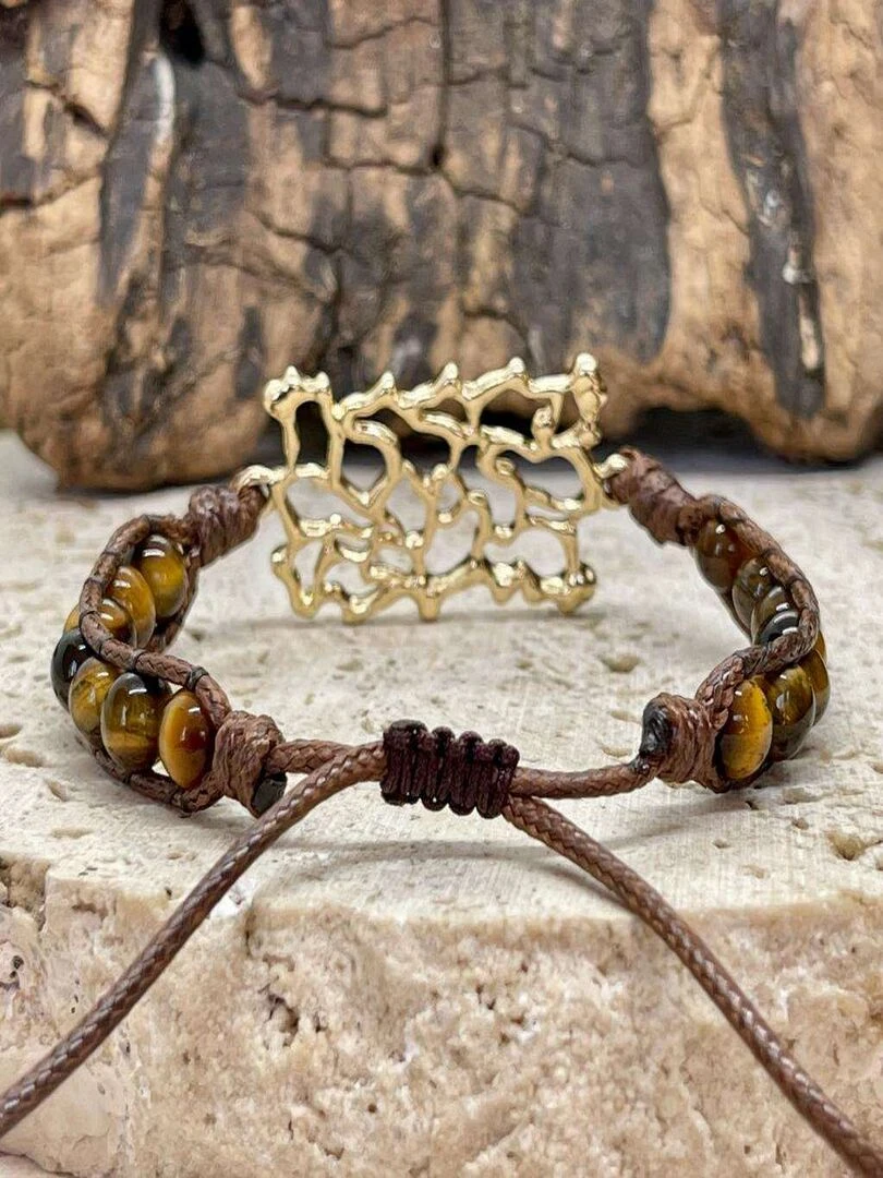 Bracelet équilibre en oeil de tigre Marron