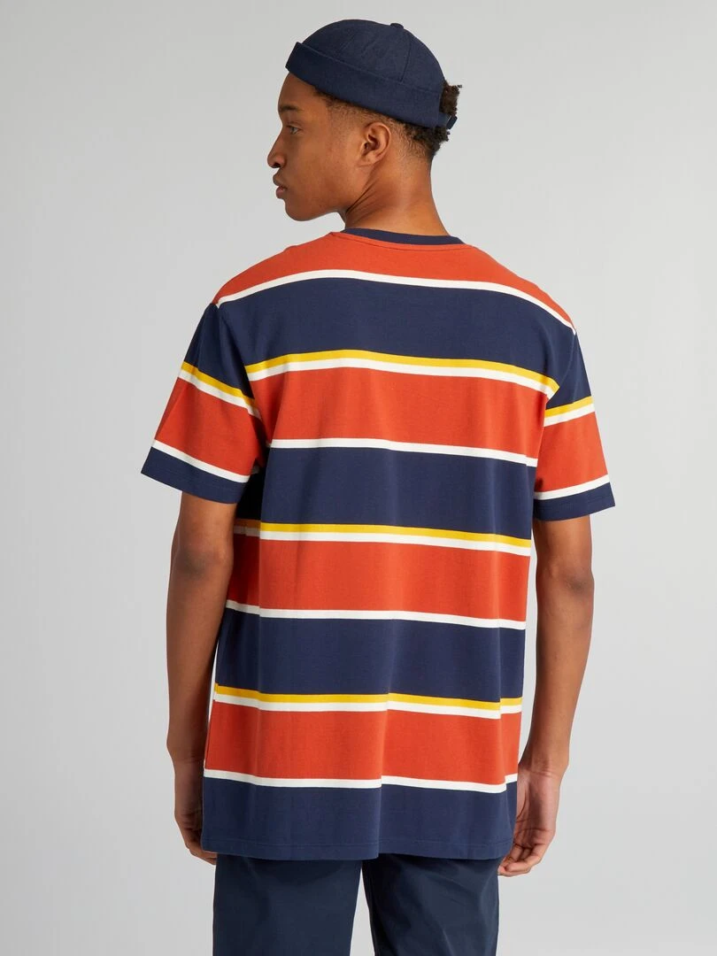 Tee shirt en piqué de coton + d'1m90   Orange/bleu marine