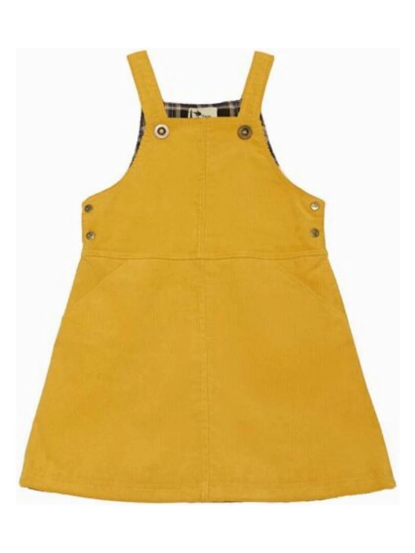 Robe Salopette Hiver Fille  Velours Jaune Moutarde  LOLA   'LA FAUTE A VOLTAIRE'   Jaune
