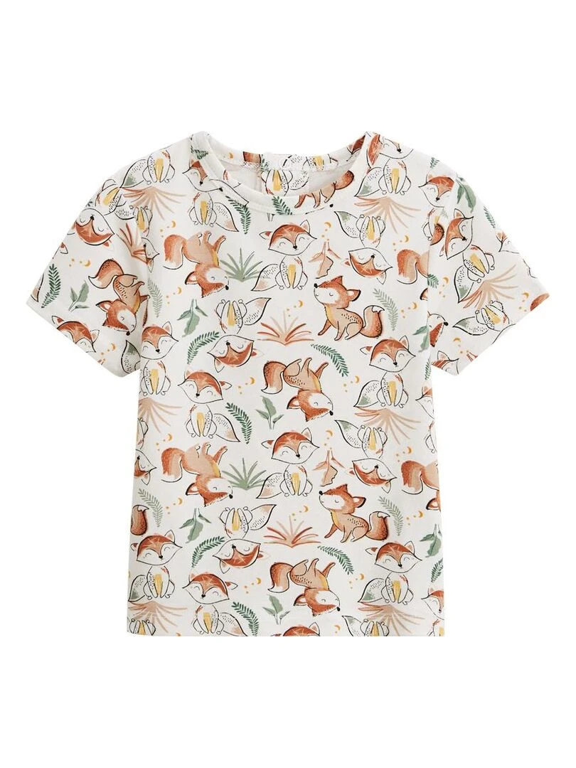 Ensemble salopette bébé en gaze de coton et t shirt Petit Envahisseur   Jaune