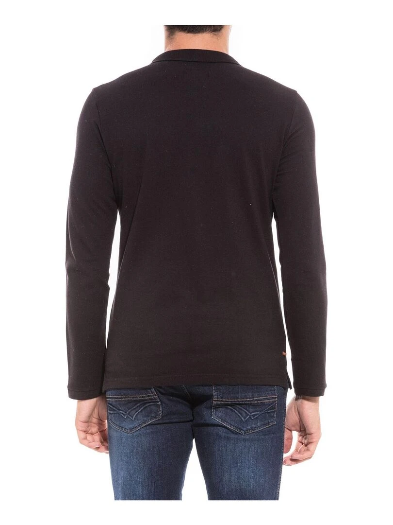 Polo manches longues en coton PODRICK Noir
