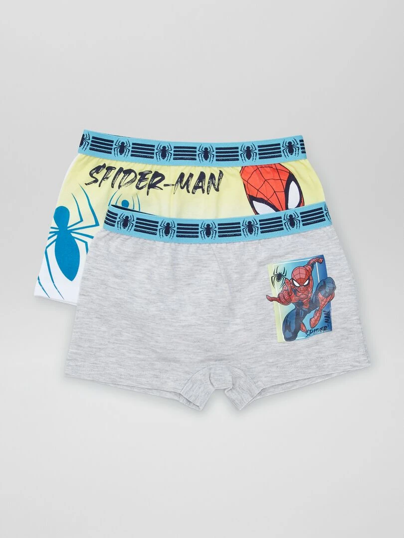 Lot de 2 boxers 'Spider Man' 'Marvel' Gris