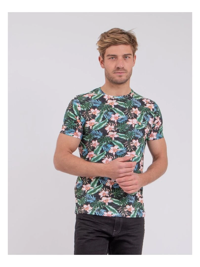 T shirt col rond pur coton NIBOLTA   Noir