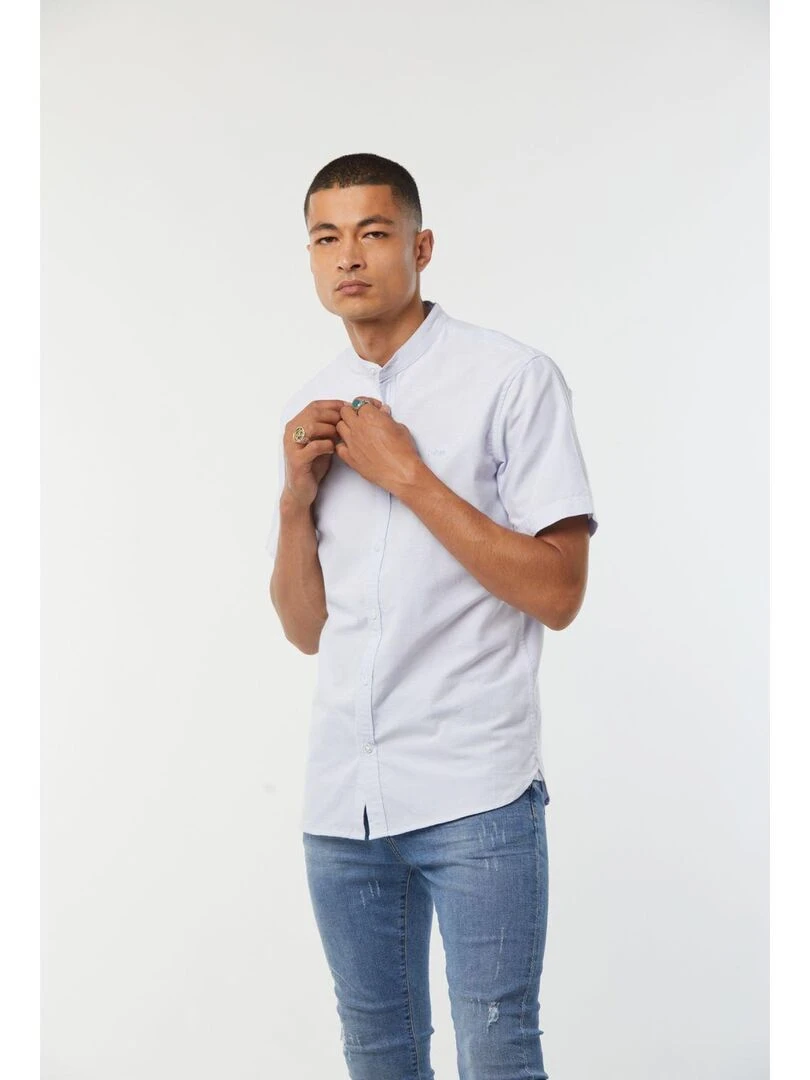 Lee Cooper   Chemise manches courtes coton slim DEKAN   Bleu ciel