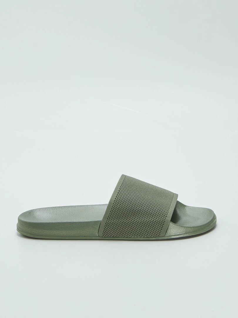 Sandales en tissu ajouré Kaki