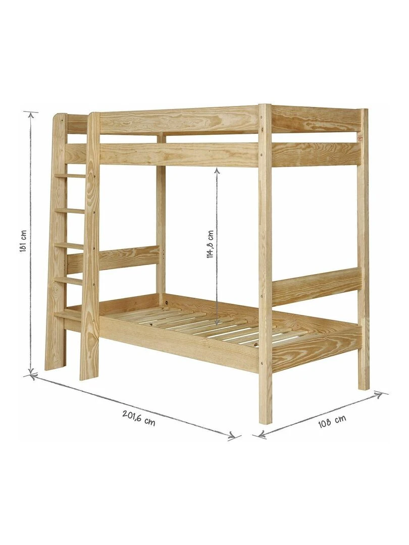 Lit superposé Clea   AKITEN RETAIL   Blanc Marron