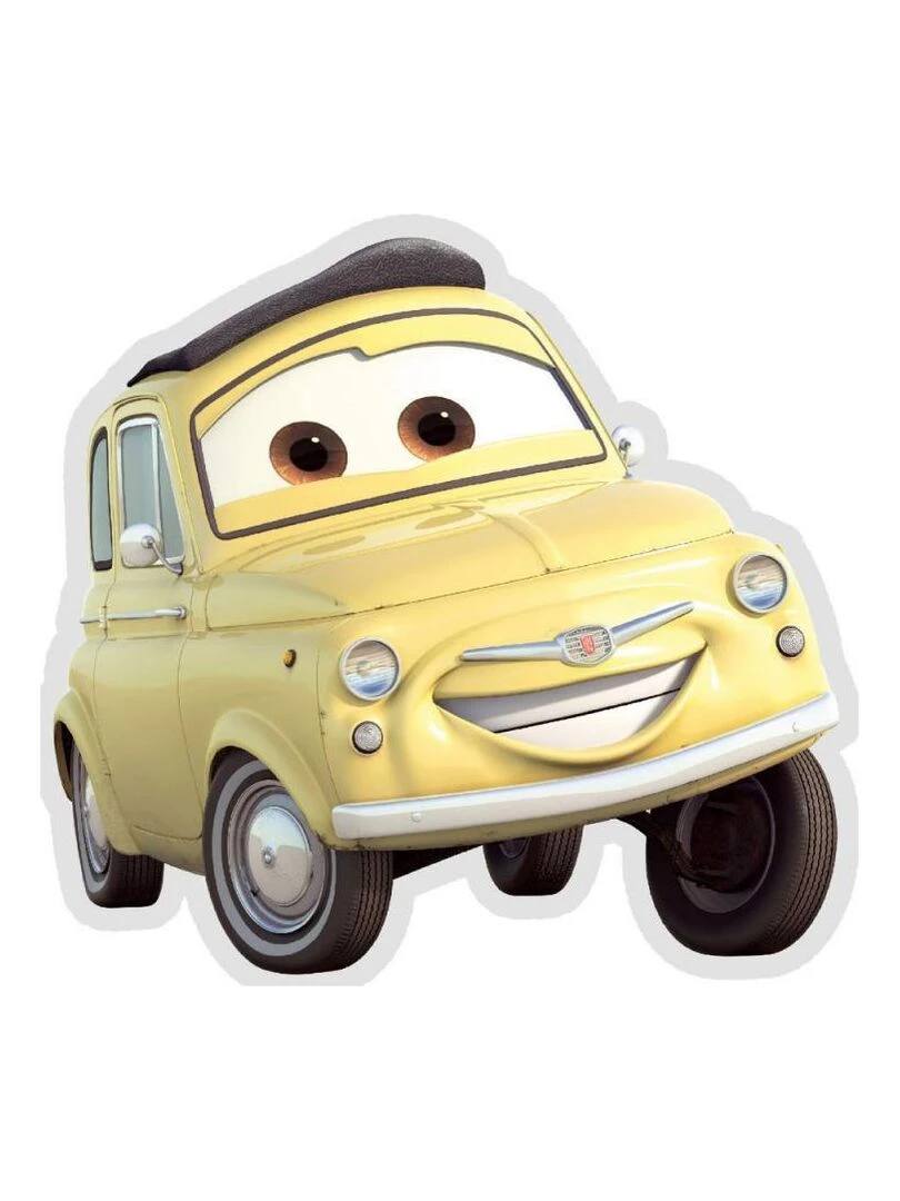 Tapis enfant SHAPED CARS en polyamide doux et soyeux Lavable 30° Jaune
