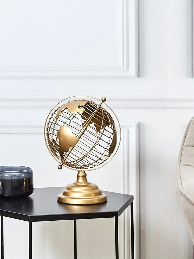 Globe terrestre métal doré Doré/or