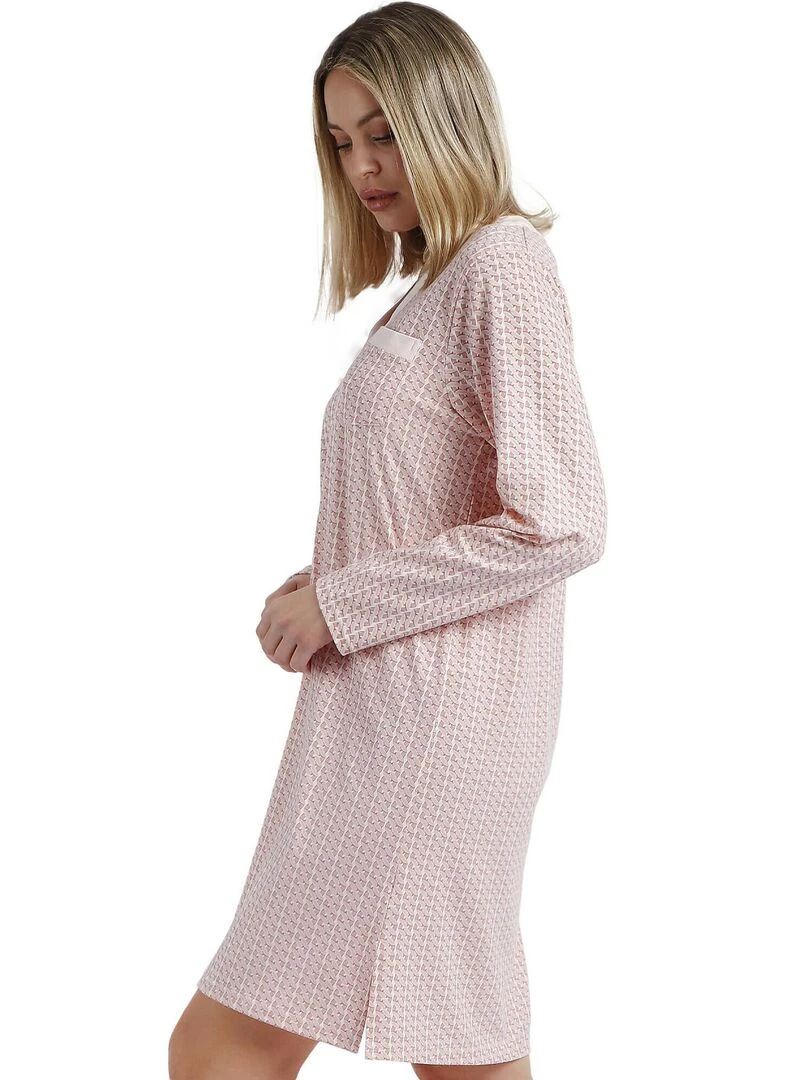 Chemise de nuit manches longues Rose Chains   Rose