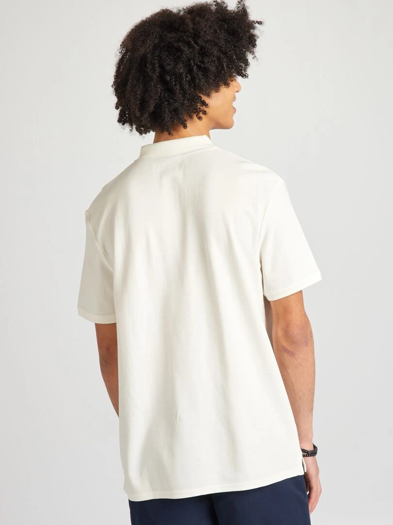 Polo en piqué de coton   Blanc cassé