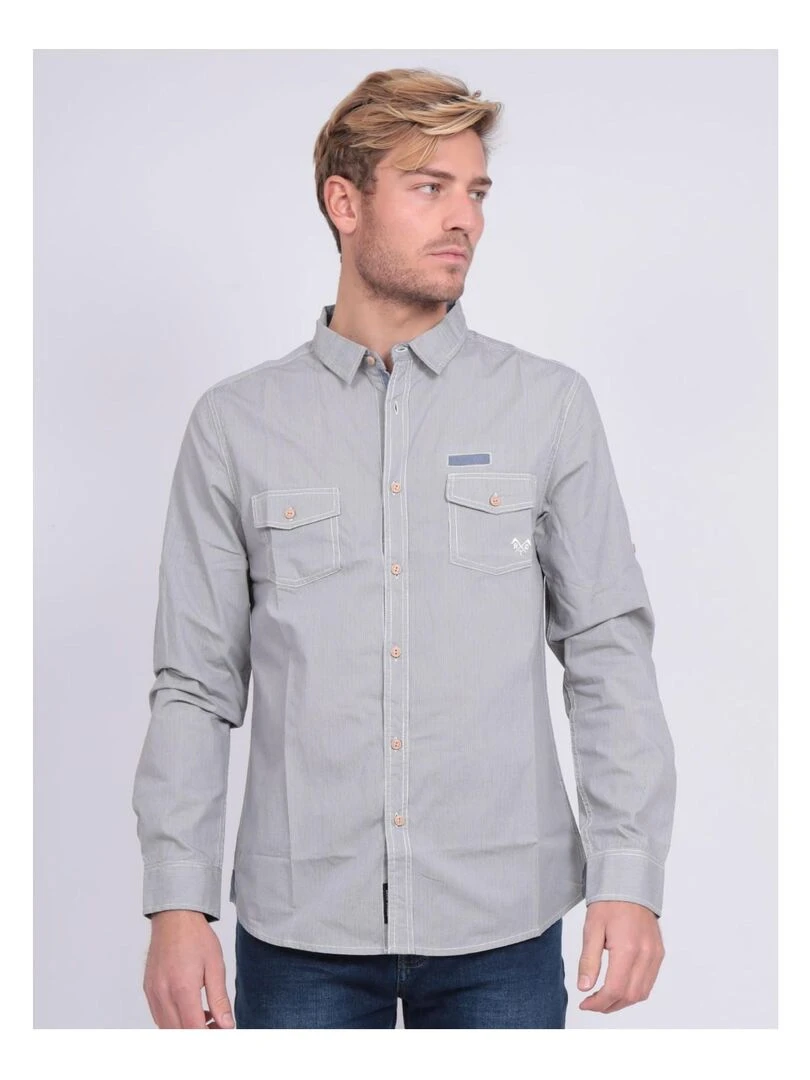 Chemise manches longues pur coton TELWIS Gris