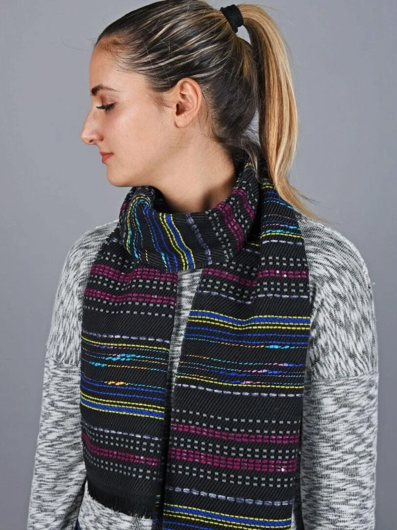 Echarpe Marna Fabriqué en France gris anthracite
