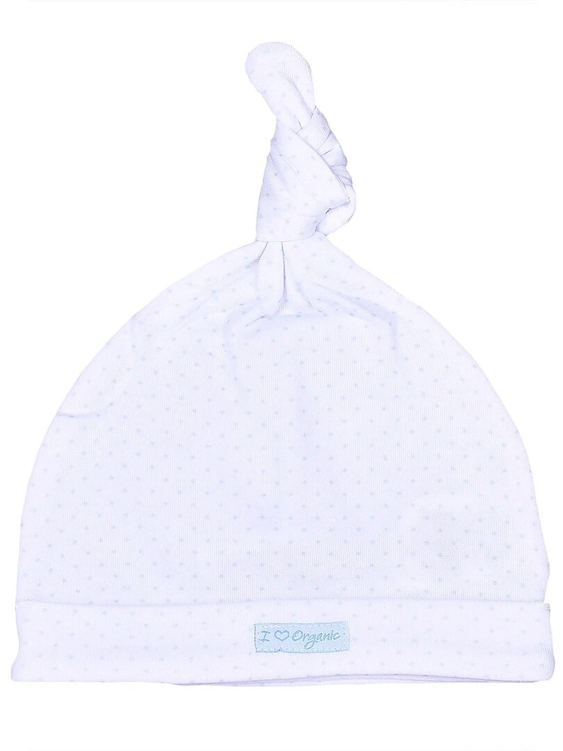 Bonnet naissance  GOTS   Bleu