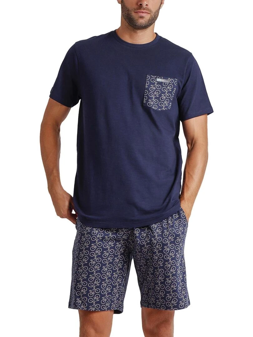 Pyjama short t shirt Bikely Antonio Miro Bleu marine