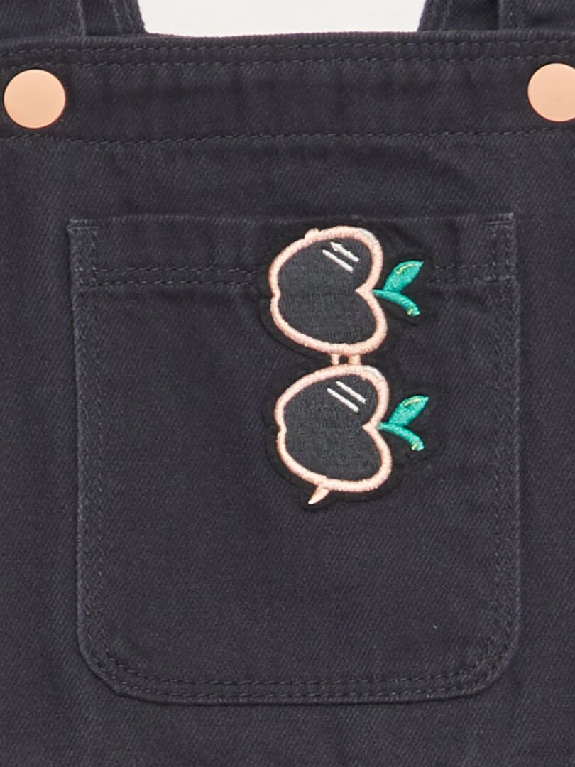 Robe salopette avec patch   Noir