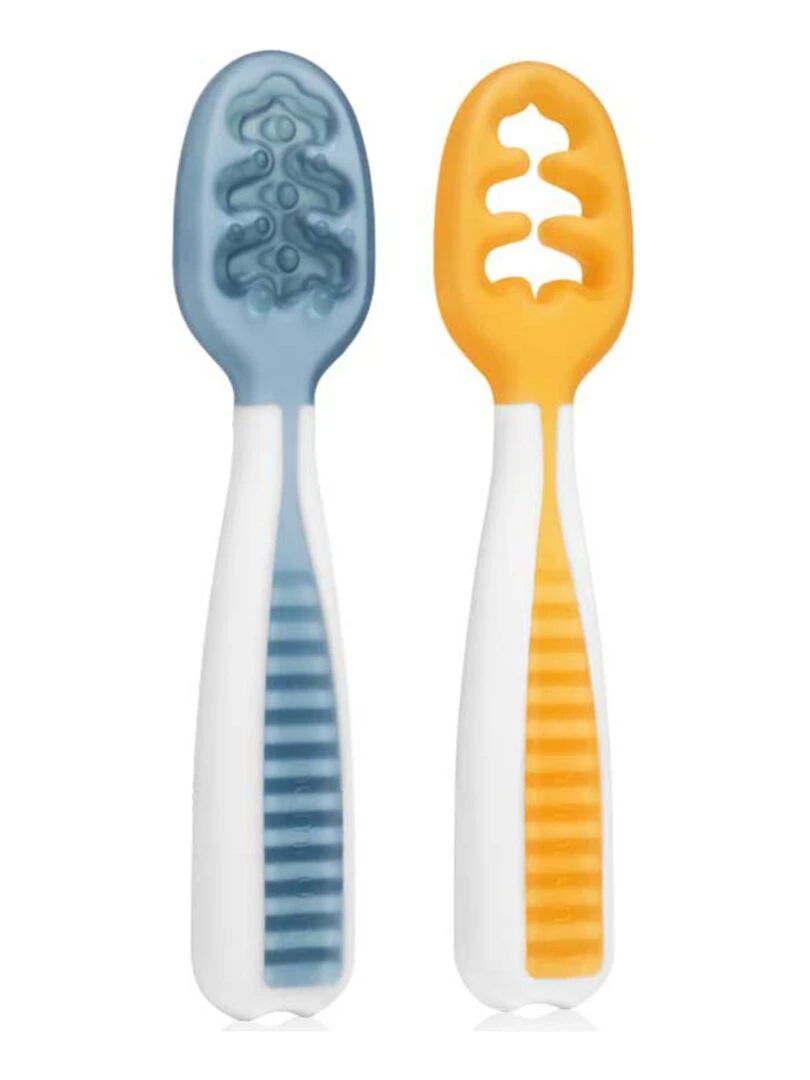 Lot de 2 pré cuillères Bleu et orange Multicolore