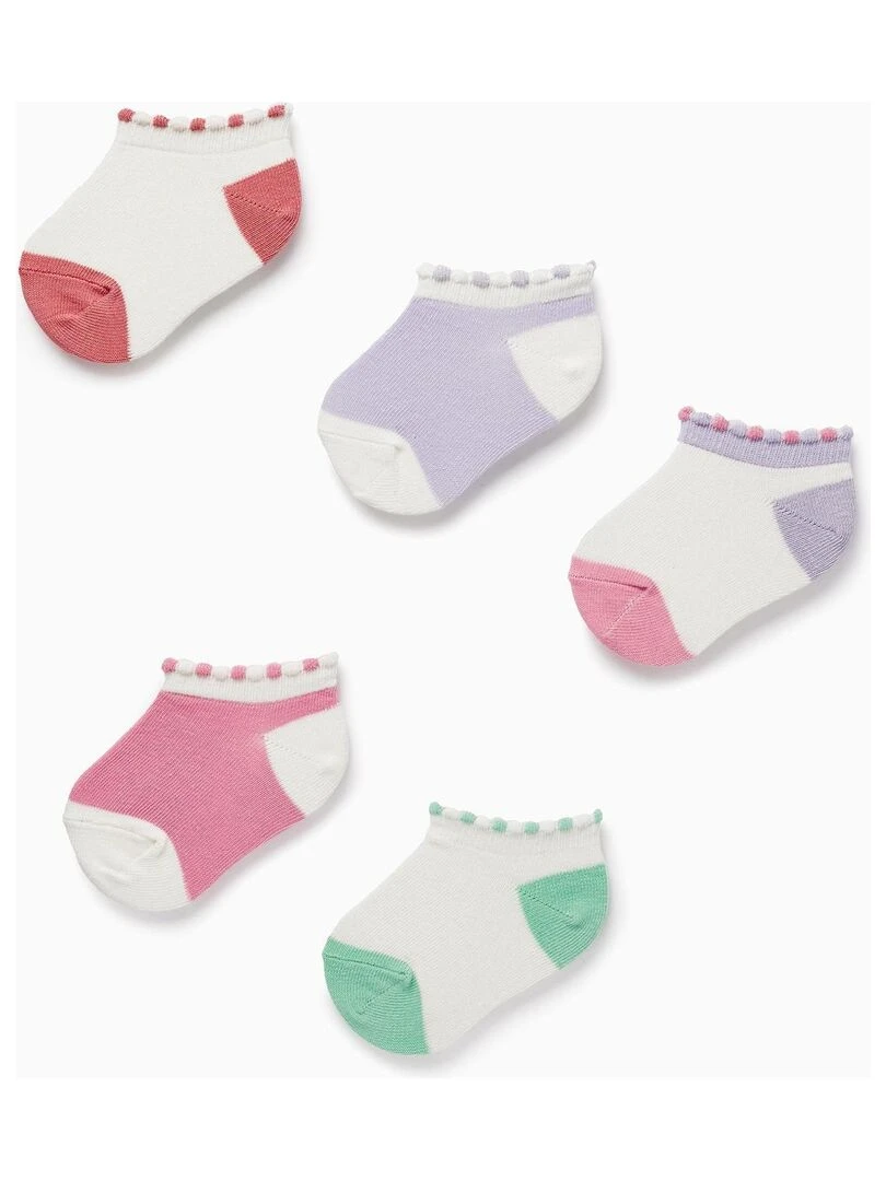 Lot 5 Paires de Socquettes pour Bébé Fille THE WAVE TRIBE Multicolore