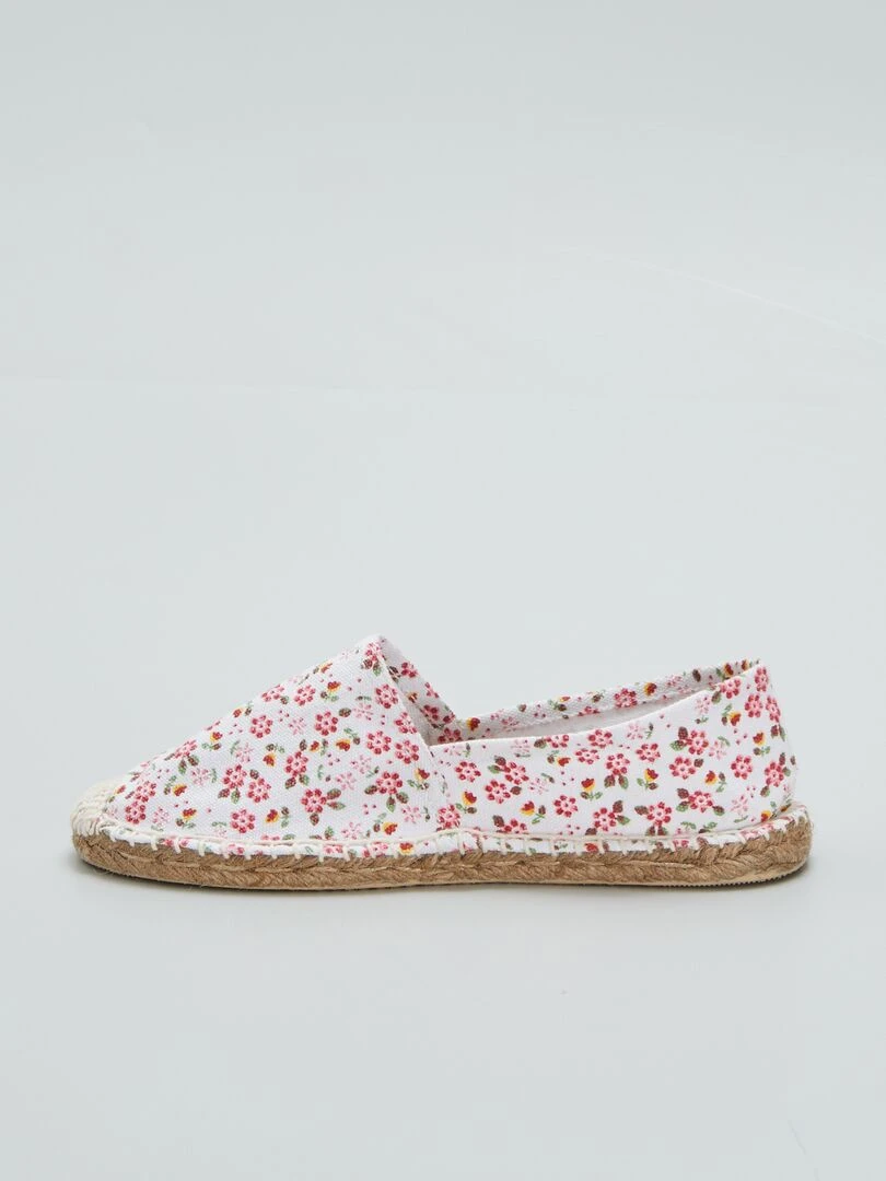 Espadrilles en corde avec imprimé fleuri   Rose/blanc