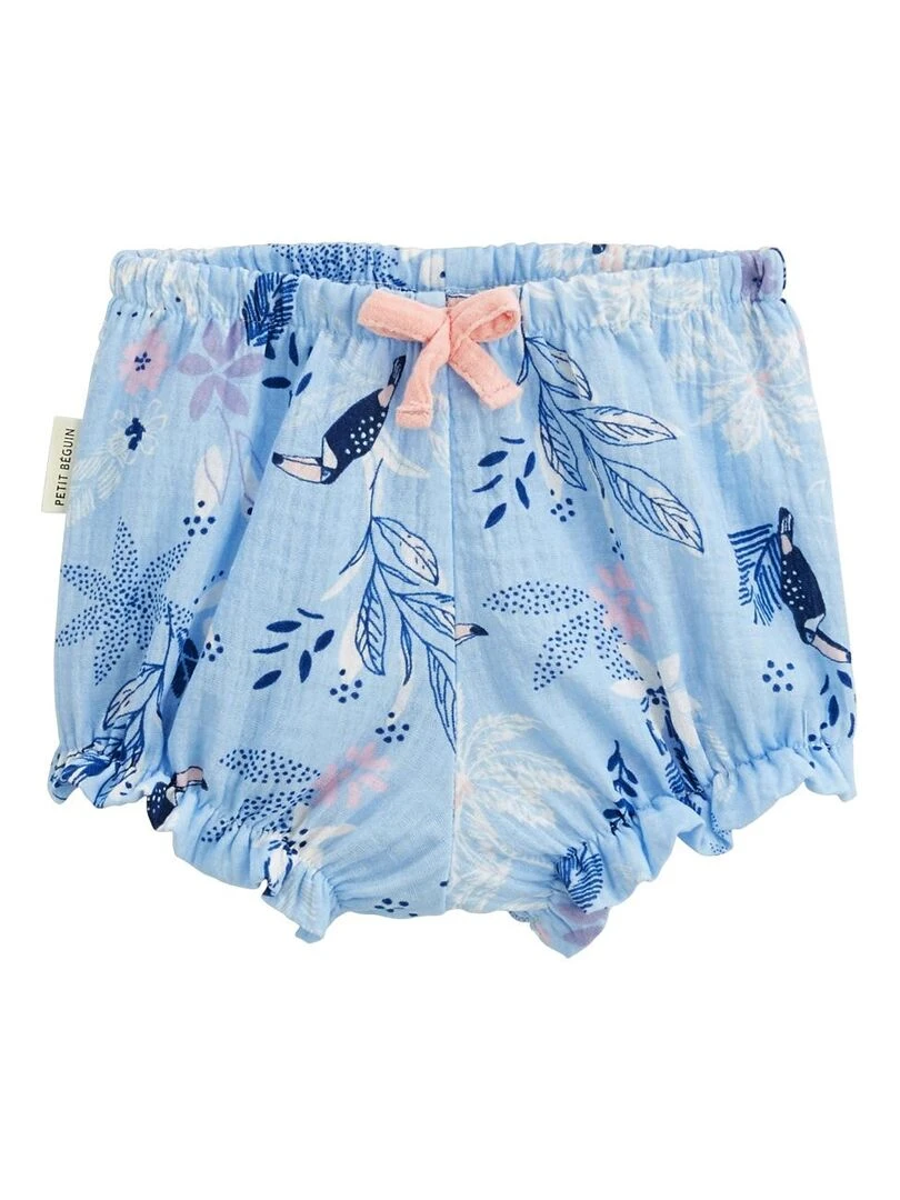 Lot de 2 bloomers bébé en gaze de coton Bella Chica Bleu