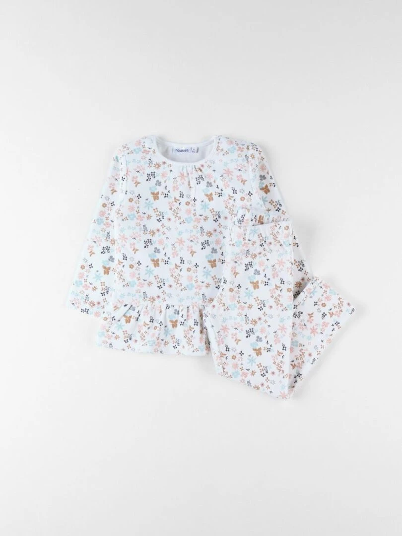 Pyjama 2 pièces imprimé fleuri en velours Noukie's Multicolore