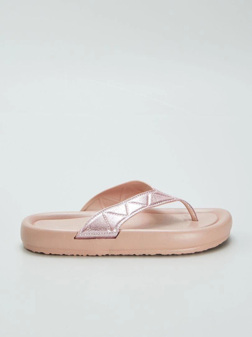 Tongs à paillettes Rose