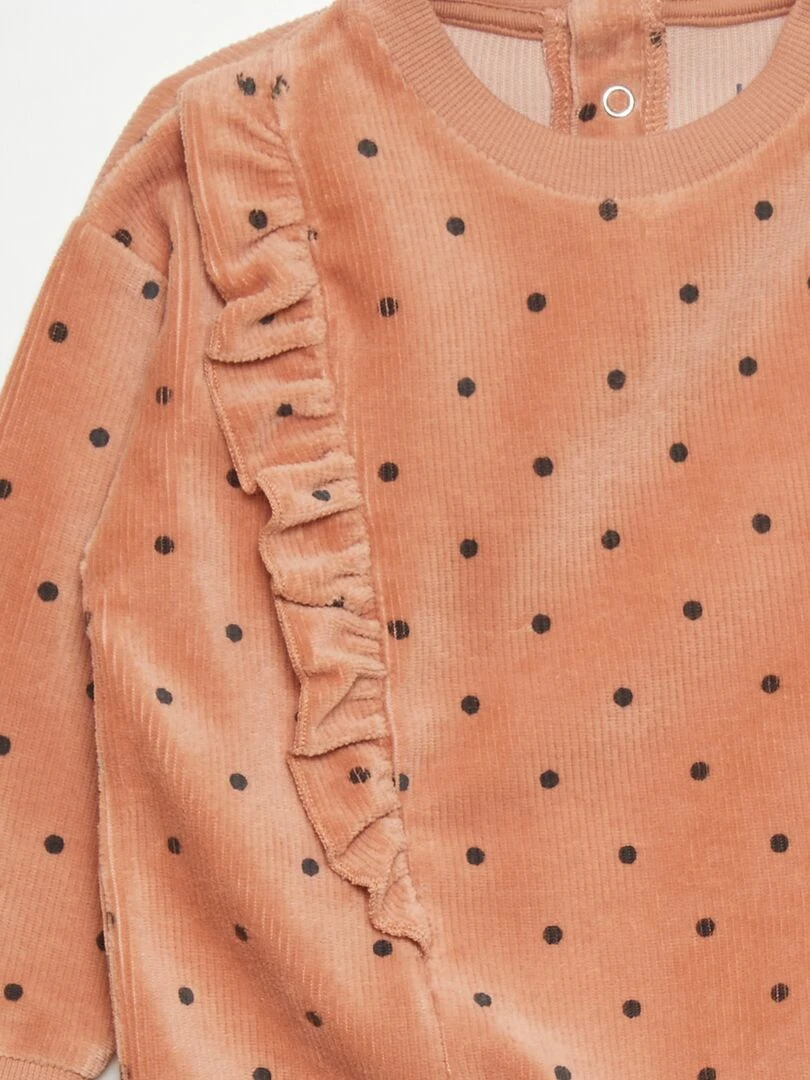 Ensemble de pyjama à motif 2 pièces Marron