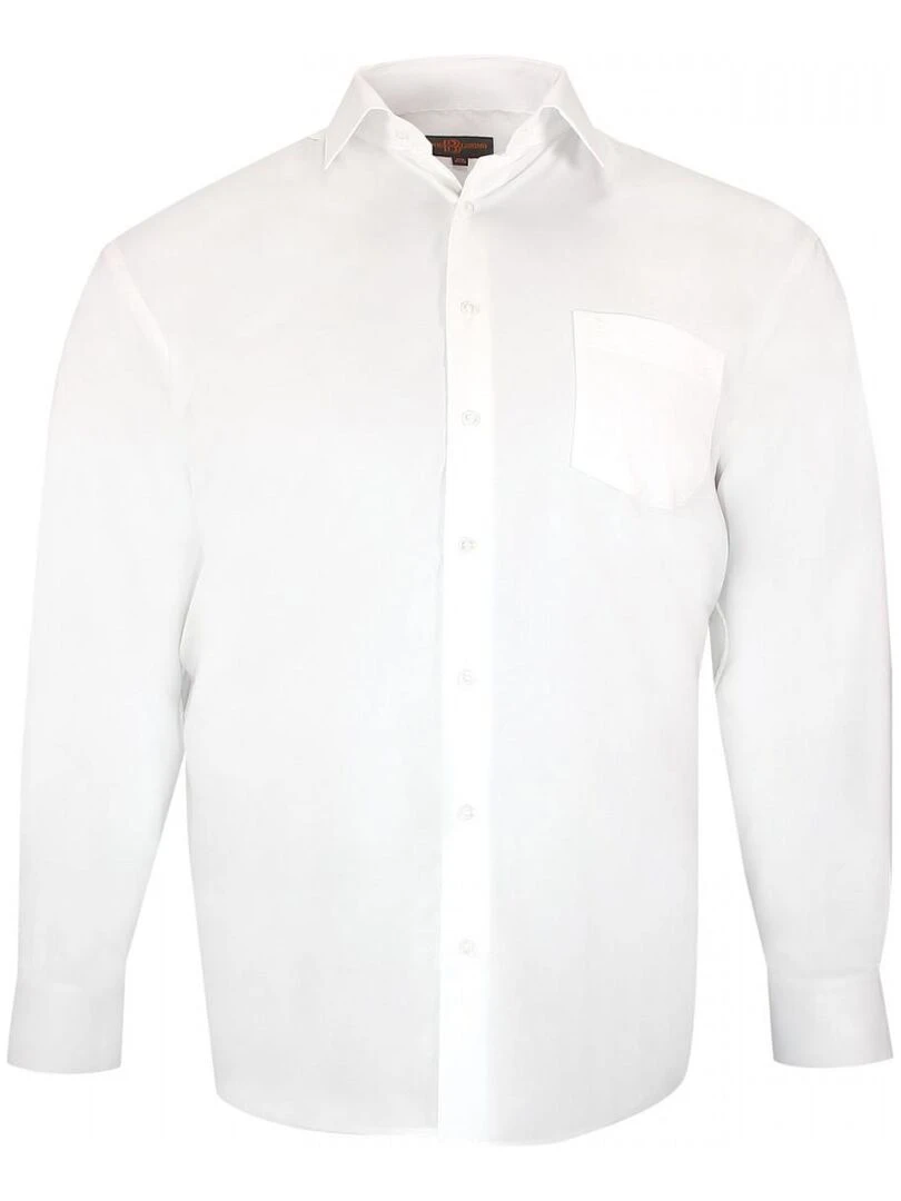 Chemise forte taille unie LISIO Blanc