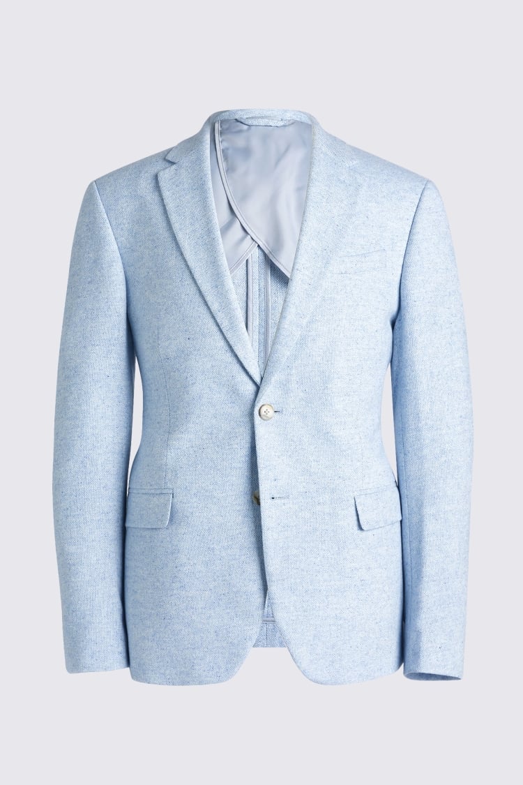 Slim Fit Light Blue Donegal Tweed Jacket    Buy Online at Moss