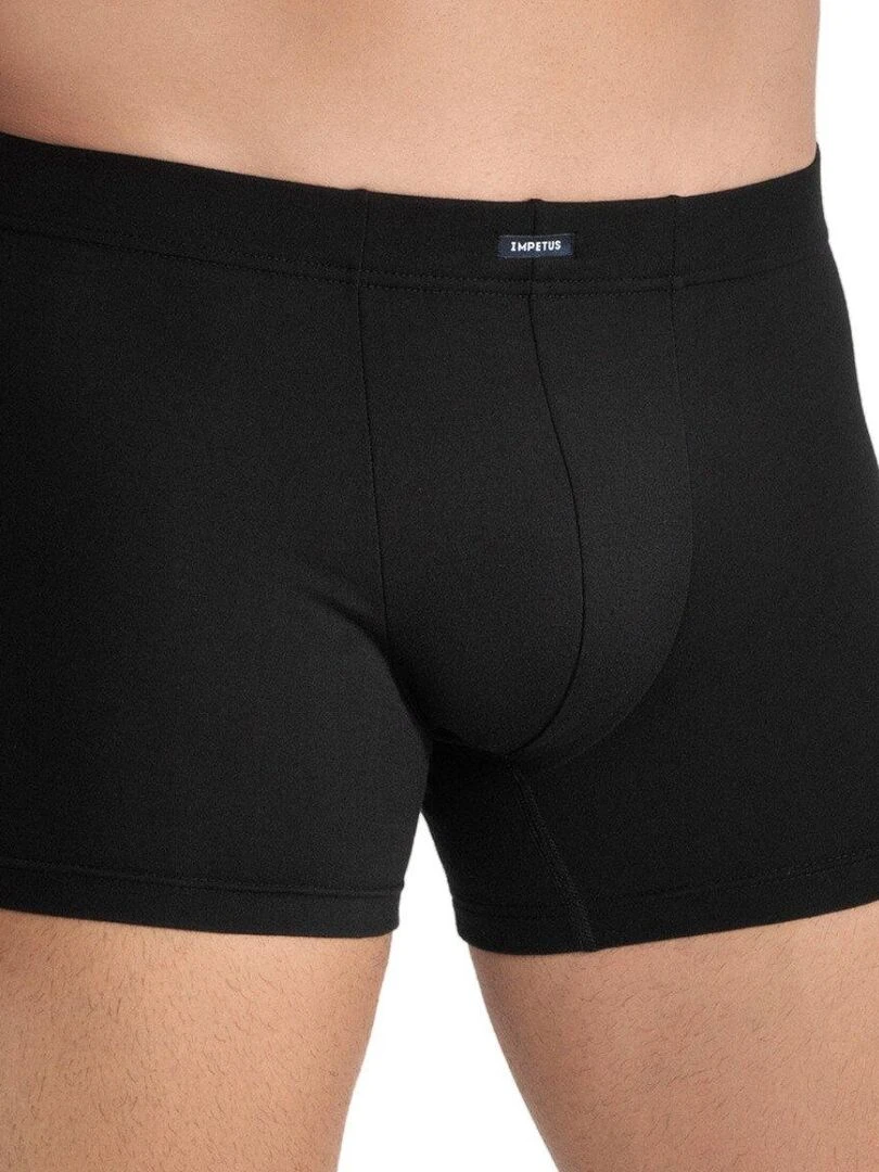 Lot de 2 boxers à rayures verticales et uni en coton et modal Katsuo   Noir