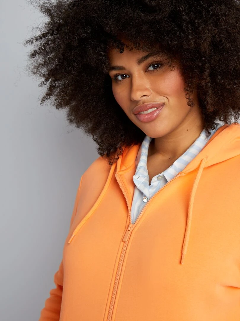 Sweat à capuche en molleton   Orange