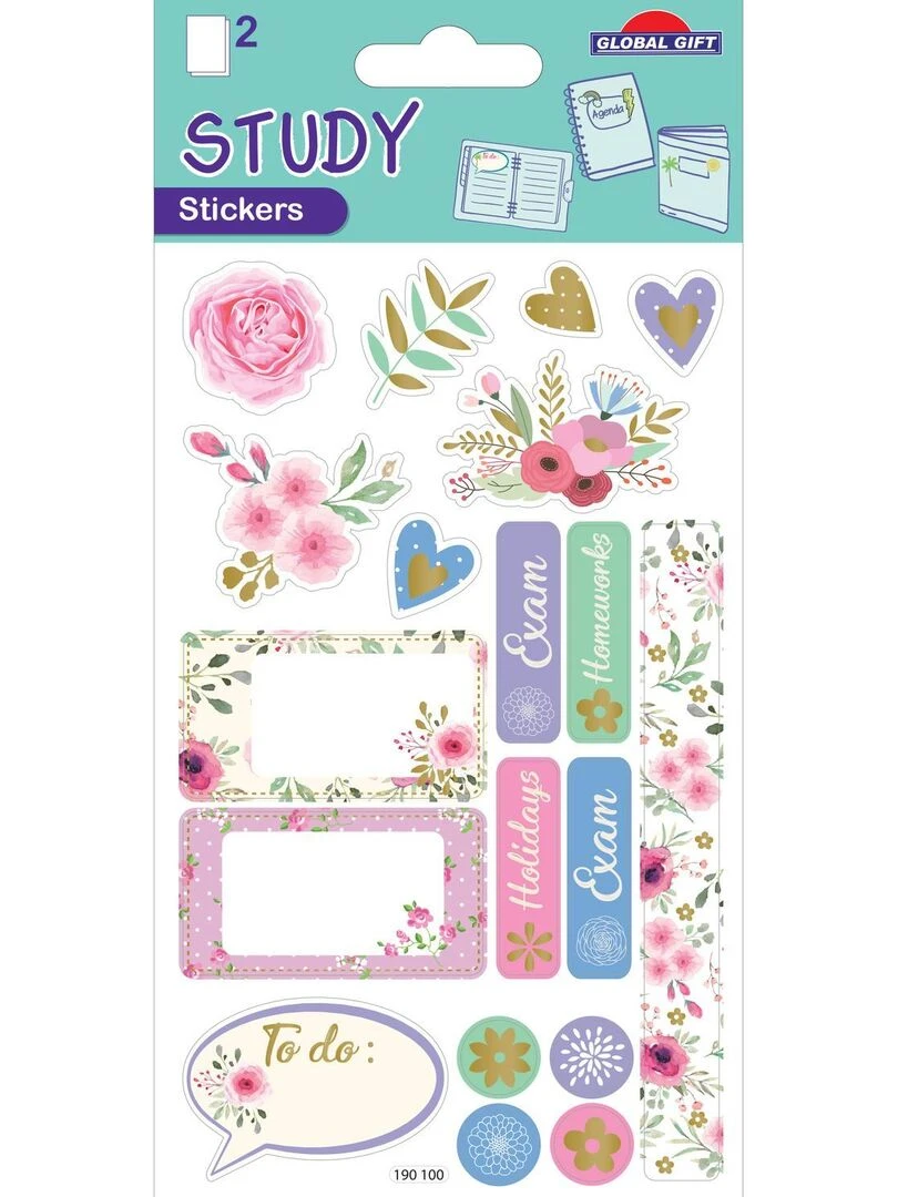 20 Stickers et étiquettes Bullet journal et Agenda Romantique Dorures N/A