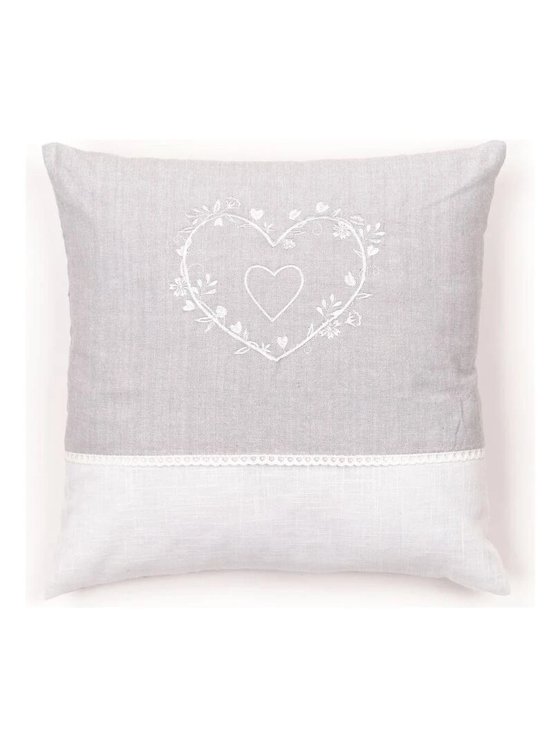 Coussin déhoussable avec broderie 'CHARME' 'TODAY' Beige