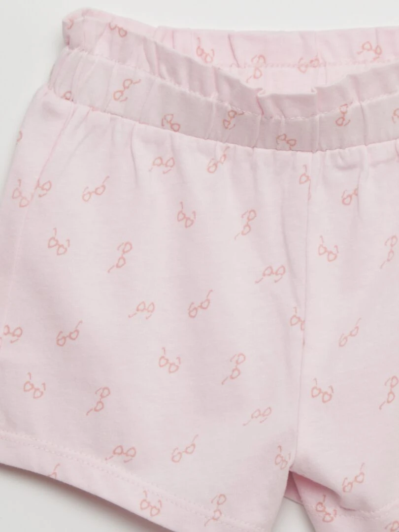 Ensemble t shirt + short imprimé   2 pièces   Blanc