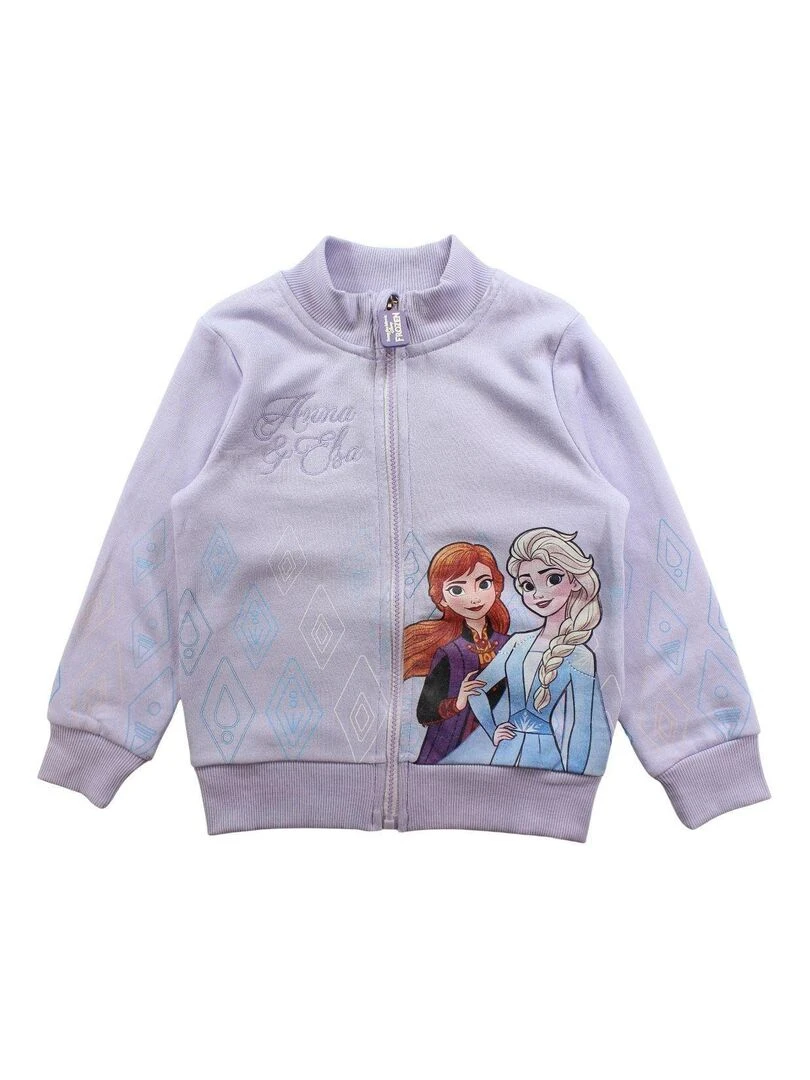 Disney Veste fille imprimé La Reine Des Neiges en coton Violet
