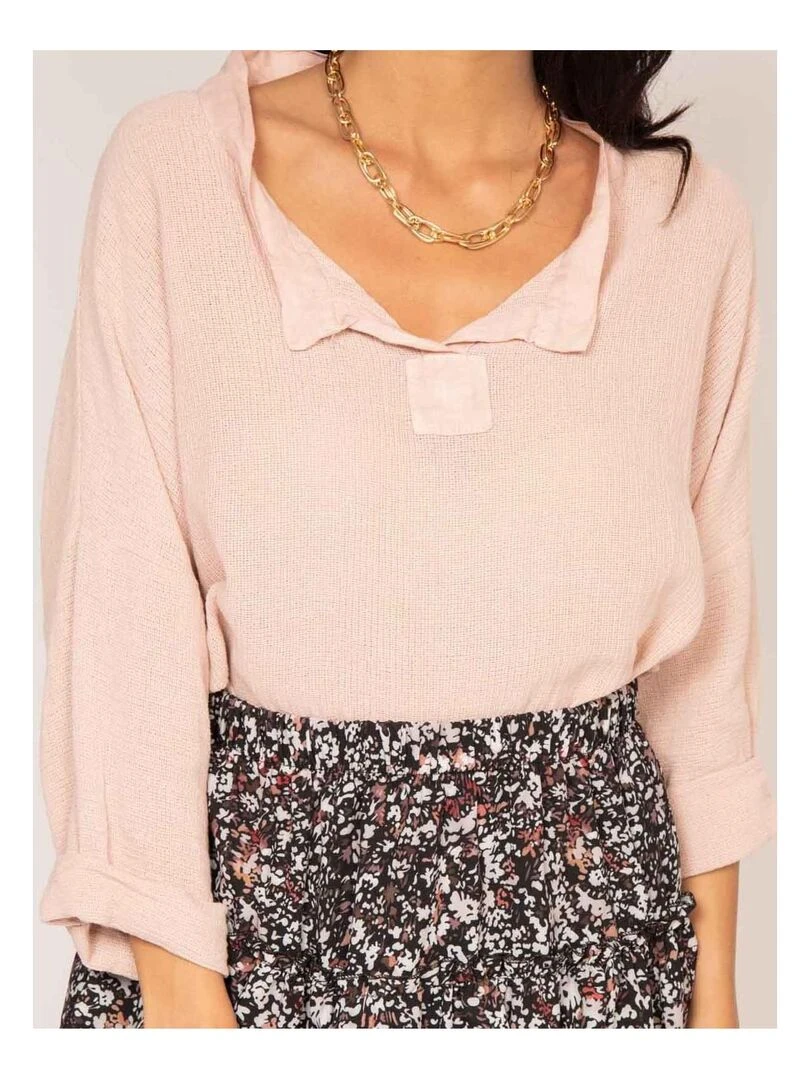 Blouse manches 3/4 FIORETA   Rose