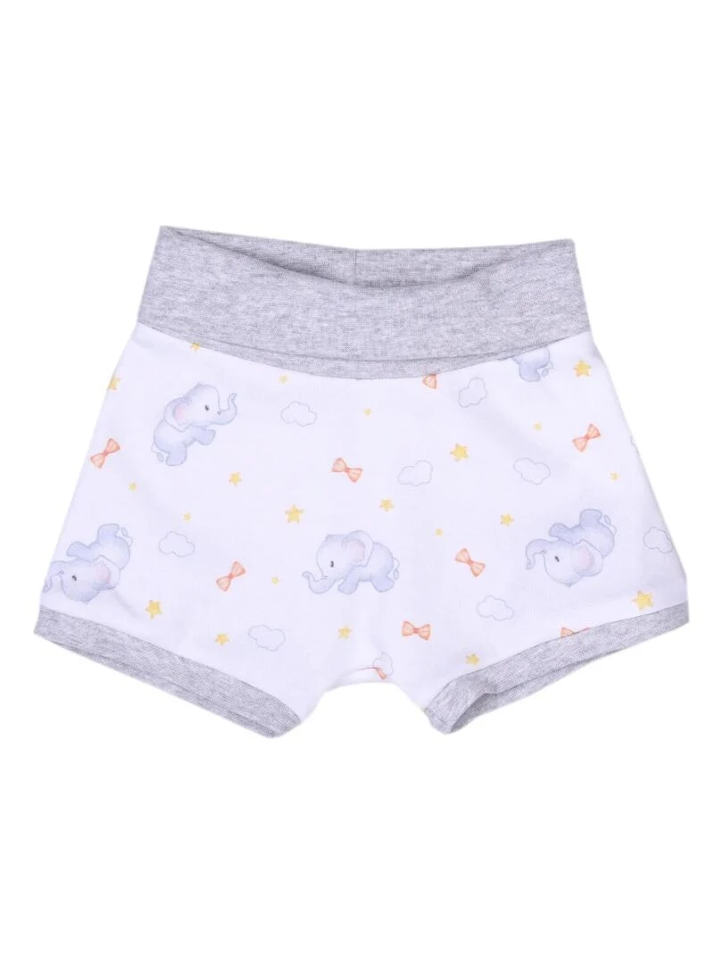 Ensemble bébé body et shorty   Éléphant   Blanc
