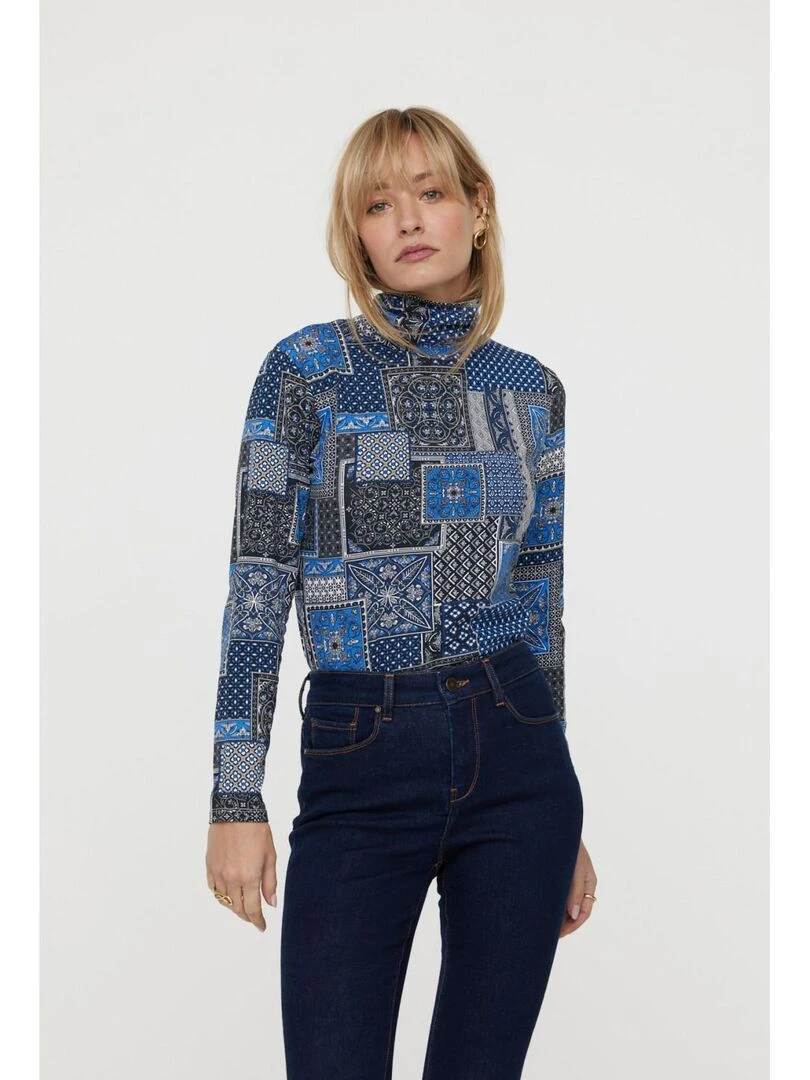 Lee Cooper T Shirt manches longues coton slim ANTIA Bleu