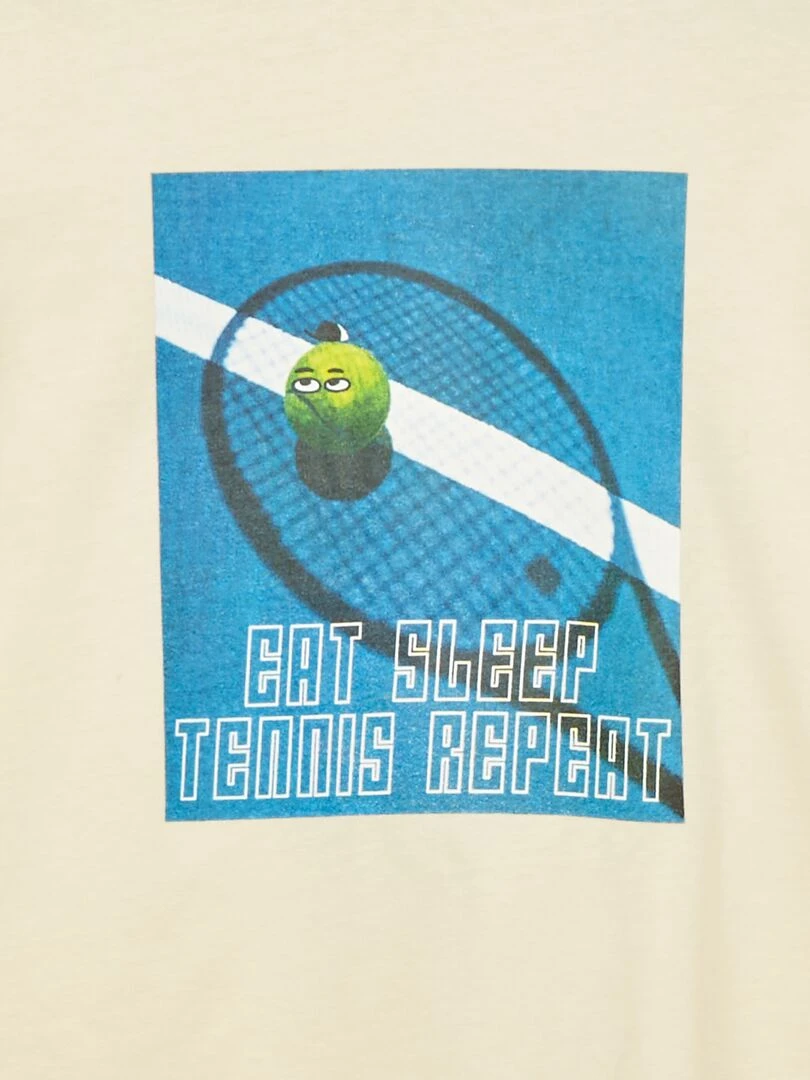 T shirt à manches courtes avec imprimé Ecru/jaune