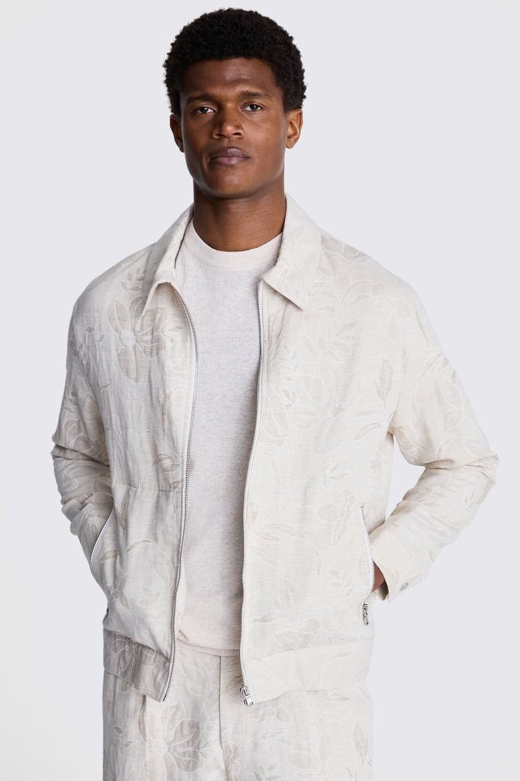 Oatmeal Floral Zip Bomber Buy Online at Moss